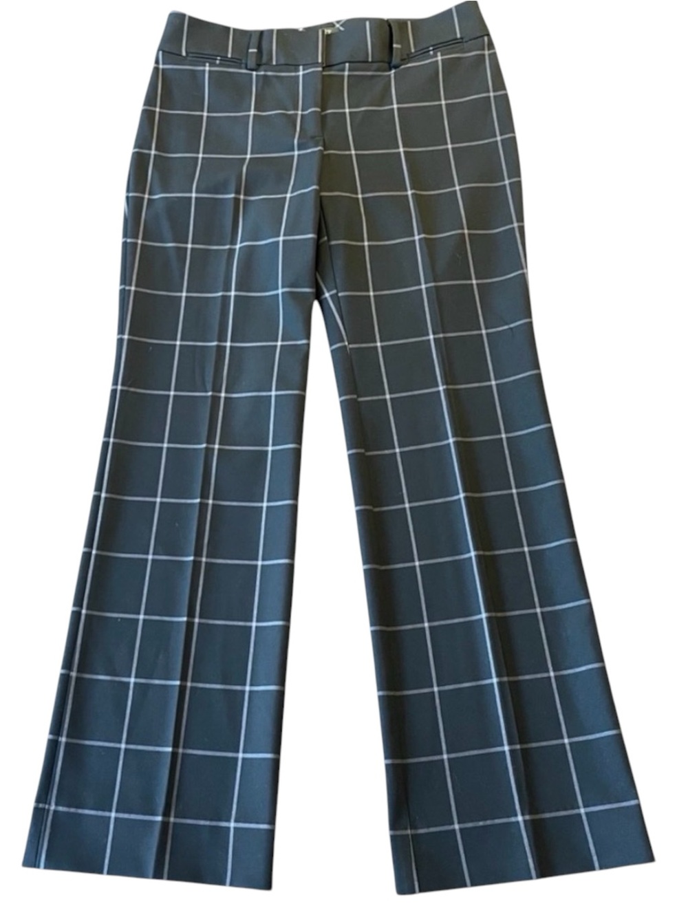 Ann Taylor LOFT Black/Grey Marisa Windowpane Straight Leg Pant (2P)